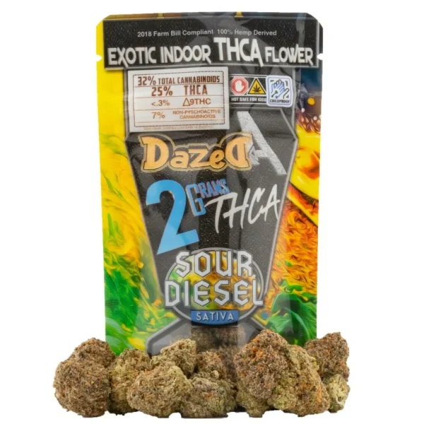 Dazed8 THCa Sour Diesel Exotic Indoor Flower 2 Gram