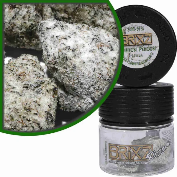 BRIXZ Blizzardz THCa Flower 3.5 Grams (Durban Poison)