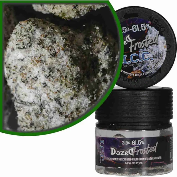 Dazed8 Frosted THCa Flower 3.5 Grams (I.C.C. – Indica)