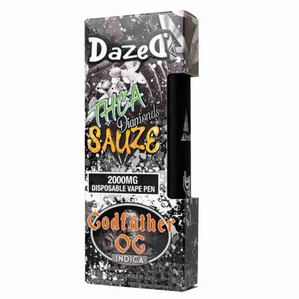 DazedA THCa Diamonds Sauze Godfather OG Disposable 2 Grams