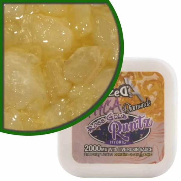 DazedA THCa Diamond Dabs Rose Gold Runtz 2g